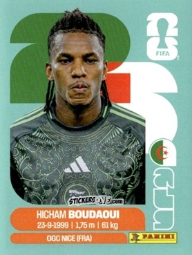 Figurina Hicham Boudaoui - Fifa World Cup 2026. Standard Edition n. ALG10 - Panini