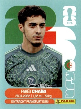 Cromo Farés Chaibi - Fifa World Cup 2026. Standard Edition n. ALG14 - Panini
