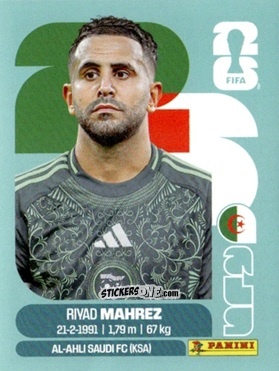 Cromo Riyad Mahrez - Fifa World Cup 2026. Standard Edition n. ALG15 - Panini