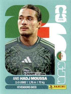 Sticker Anis Hadj Moussa - Fifa World Cup 2026. Standard Edition n. ALG17 - Panini