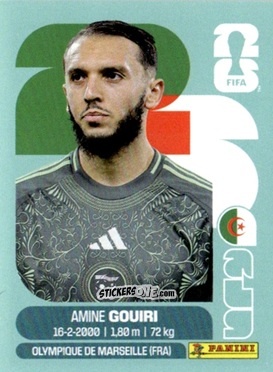Figurina Amine Gouiri - Fifa World Cup 2026. Standard Edition n. ALG18 - Panini