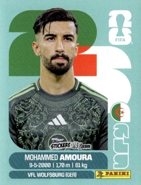 Cromo Mohammed Amoura - Fifa World Cup 2026. Standard Edition n. ALG20 - Panini