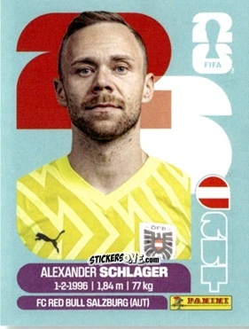 Cromo Alexander Schlager - Fifa World Cup 2026. Standard Edition n. AUT2 - Panini