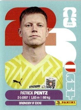 Cromo Patrick Pentz - Fifa World Cup 2026. Standard Edition n. AUT3 - Panini