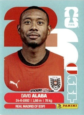 Cromo David Alaba - Fifa World Cup 2026. Standard Edition n. AUT4 - Panini