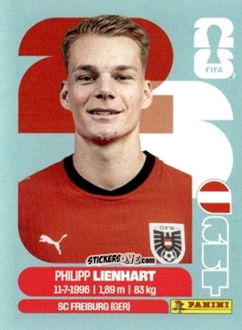 Cromo Philipp Lienhart - Fifa World Cup 2026. Standard Edition n. AUT6 - Panini