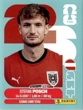 Cromo Stefan Posch - Fifa World Cup 2026. Standard Edition n. AUT7 - Panini