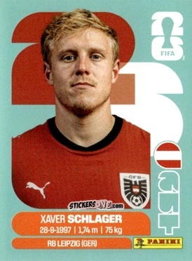 Figurina Xavier Schlager - Fifa World Cup 2026. Standard Edition n. AUT10 - Panini
