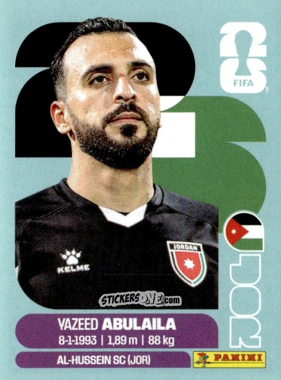 Cromo Yazeed Abulaila - Fifa World Cup 2026. Standard Edition n. JOR2 - Panini