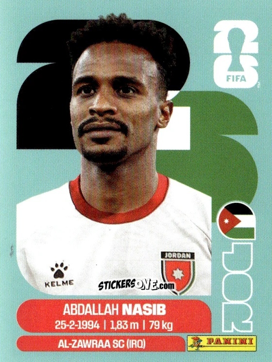 Cromo Abdallah Nasib - Fifa World Cup 2026. Standard Edition n. JOR6 - Panini