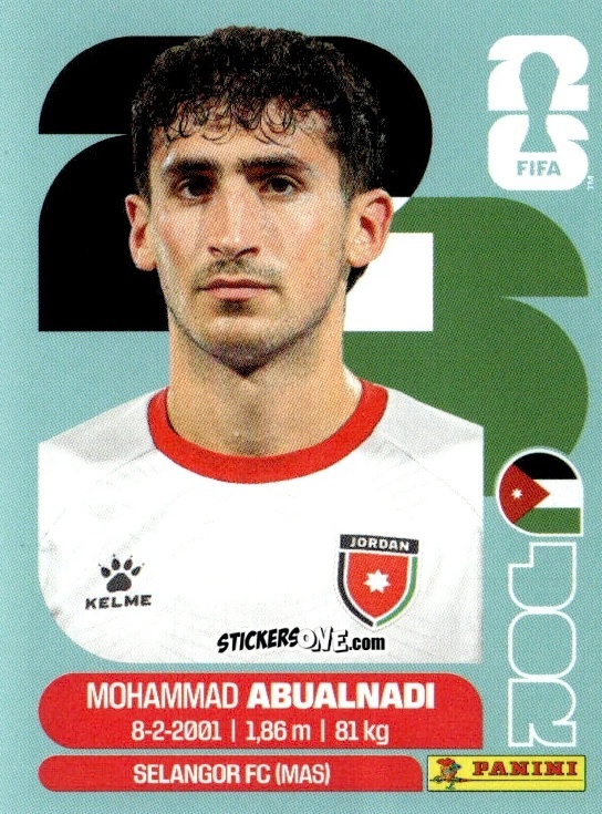 Cromo Mo Abualnadi - Fifa World Cup 2026. Standard Edition n. JOR8 - Panini