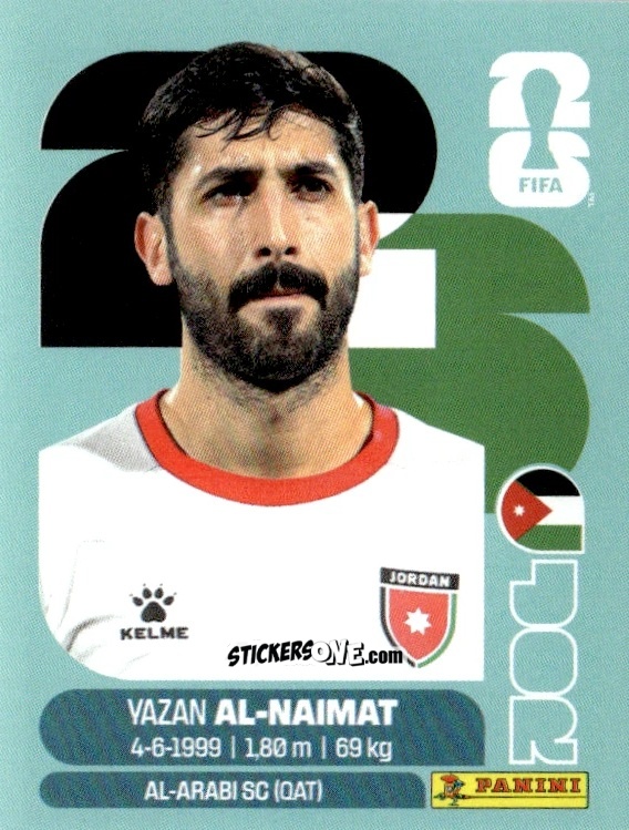Cromo Yazan Al-Naimat - Fifa World Cup 2026. Standard Edition n. JOR16 - Panini