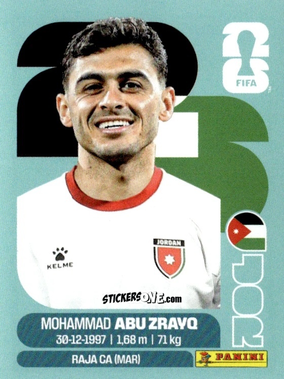 Cromo Mohammad Abu Zrayq - Fifa World Cup 2026. Standard Edition n. JOR19 - Panini