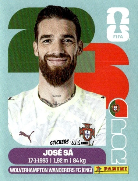 Figurina Jose Sa - Fifa World Cup 2026. Standard Edition n. POR3 - Panini