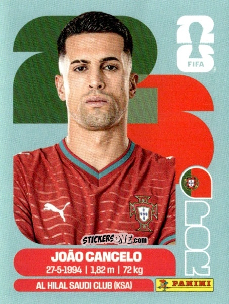 Cromo João Cancelo - Fifa World Cup 2026. Standard Edition n. POR5 - Panini