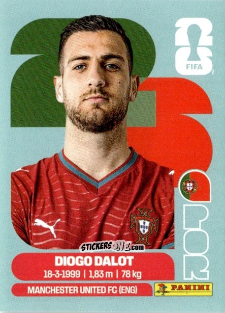 Cromo Diogo Dalot - Fifa World Cup 2026. Standard Edition n. POR6 - Panini