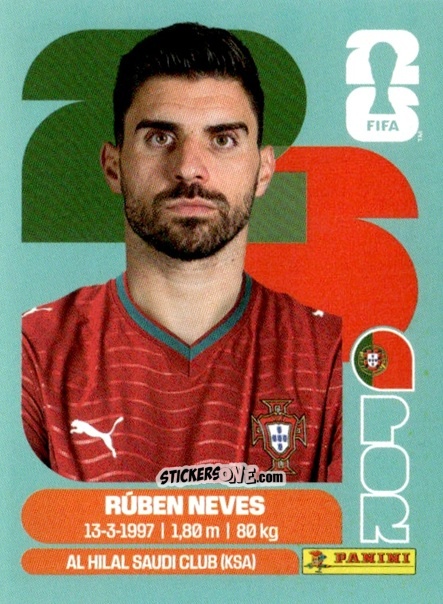 Cromo Ruben Neves - Fifa World Cup 2026. Standard Edition n. POR11 - Panini