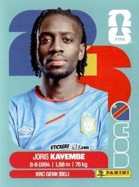 Cromo Joris Kayembe - Fifa World Cup 2026. Standard Edition n. COD7 - Panini