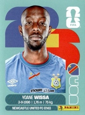 Figurina Yoane Wissa - Fifa World Cup 2026. Standard Edition n. COD16 - Panini