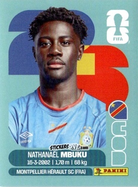 Cromo Nathanaël Mbuku - Fifa World Cup 2026. Standard Edition n. COD20 - Panini