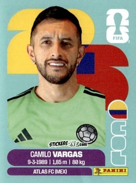 Figurina Camilo Vargas - Fifa World Cup 2026. Standard Edition n. COL2 - Panini