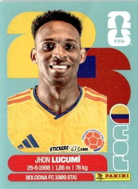 Cromo Jhon Lucumí - Fifa World Cup 2026. Standard Edition n. COL8 - Panini
