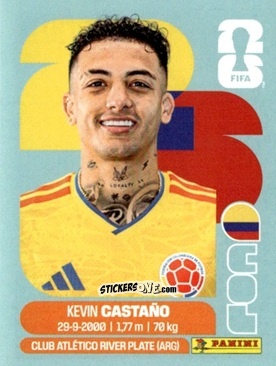 Figurina Kevin Castaño - Fifa World Cup 2026. Standard Edition n. COL11 - Panini