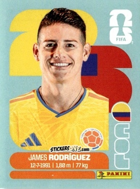 Sticker James Rodriguez - Fifa World Cup 2026. Standard Edition n. COL14 - Panini