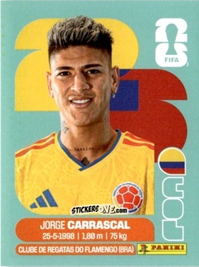 Figurina Jorge Carrascal - Fifa World Cup 2026. Standard Edition n. COL16 - Panini