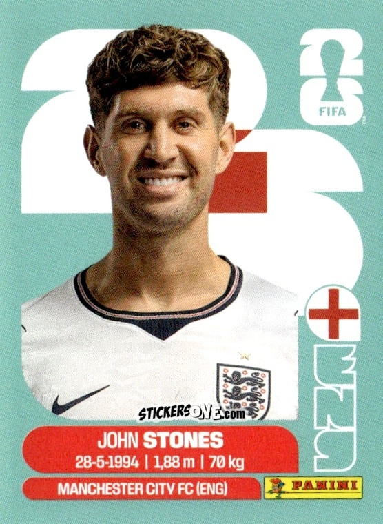 Cromo John Stones - Fifa World Cup 2026. Standard Edition n. ENG3 - Panini