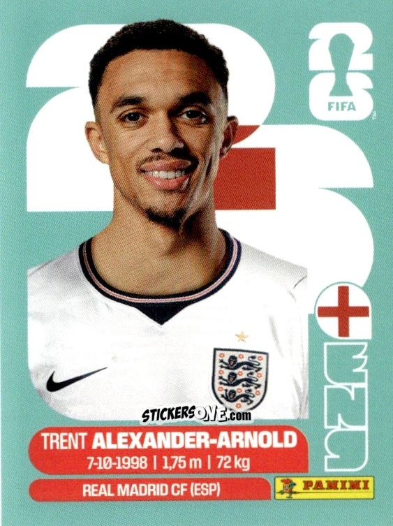 Sticker Trent Alexander-Arnold - Fifa World Cup 2026. Standard Edition n. ENG6 - Panini
