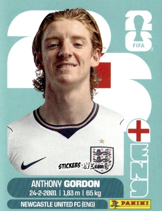 Cromo Anthony Gordon - Fifa World Cup 2026. Standard Edition n. ENG15 - Panini