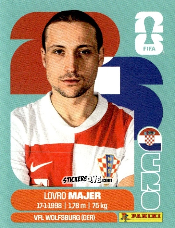 Cromo Lovro Majer - Fifa World Cup 2026. Standard Edition n. CRO12 - Panini