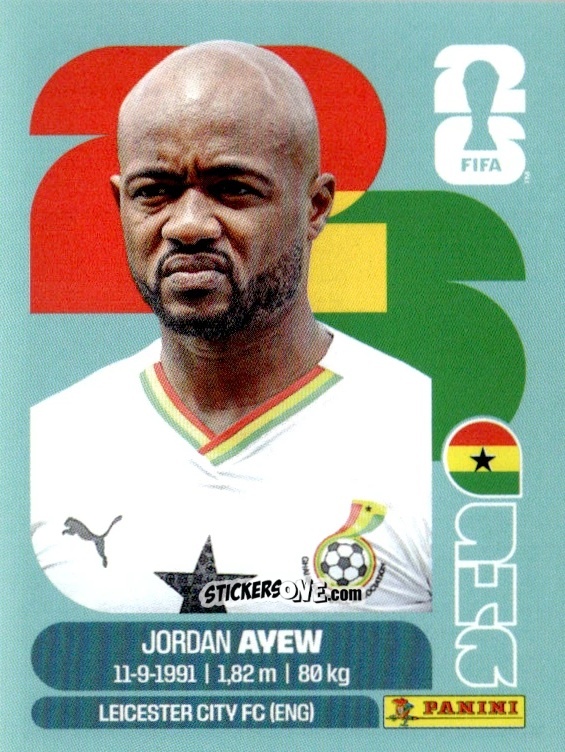 Figurina Jordan Ayew - Fifa World Cup 2026. Standard Edition n. GHA16 - Panini