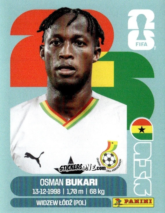 Cromo Osman Bukari - Fifa World Cup 2026. Standard Edition n. GHA19 - Panini