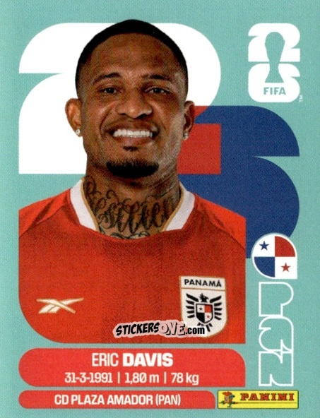 Cromo Eric Davis - Fifa World Cup 2026. Standard Edition n. PAN7 - Panini