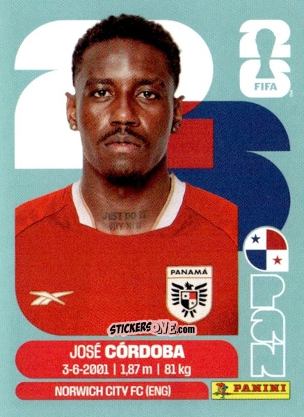 Cromo Jose Cordoba - Fifa World Cup 2026. Standard Edition n. PAN8 - Panini