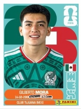 Figurina Gilberto Mora - Fifa World Cup 2026. Standard Edition n. MEX8U - Panini