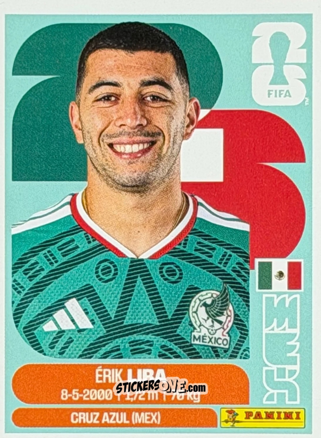 Sticker Erik Lira - Fifa World Cup 2026. Standard Edition n. MEX12U - Panini