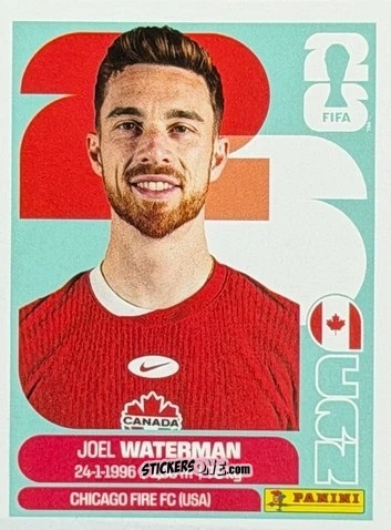 Cromo Joel Waterman - Fifa World Cup 2026. Standard Edition n. CAN5U - Panini