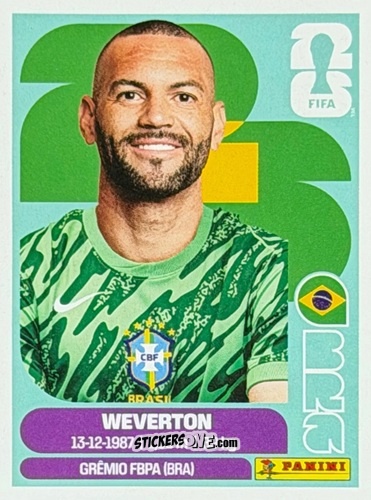 Sticker Weverton - Fifa World Cup 2026. Standard Edition n. BRA3U - Panini