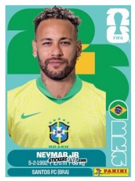 Sticker Neymar Jr - Fifa World Cup 2026. Standard Edition n. BRA15U - Panini