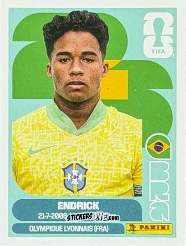 Cromo Endrick - Fifa World Cup 2026. Standard Edition n. BRA16U - Panini