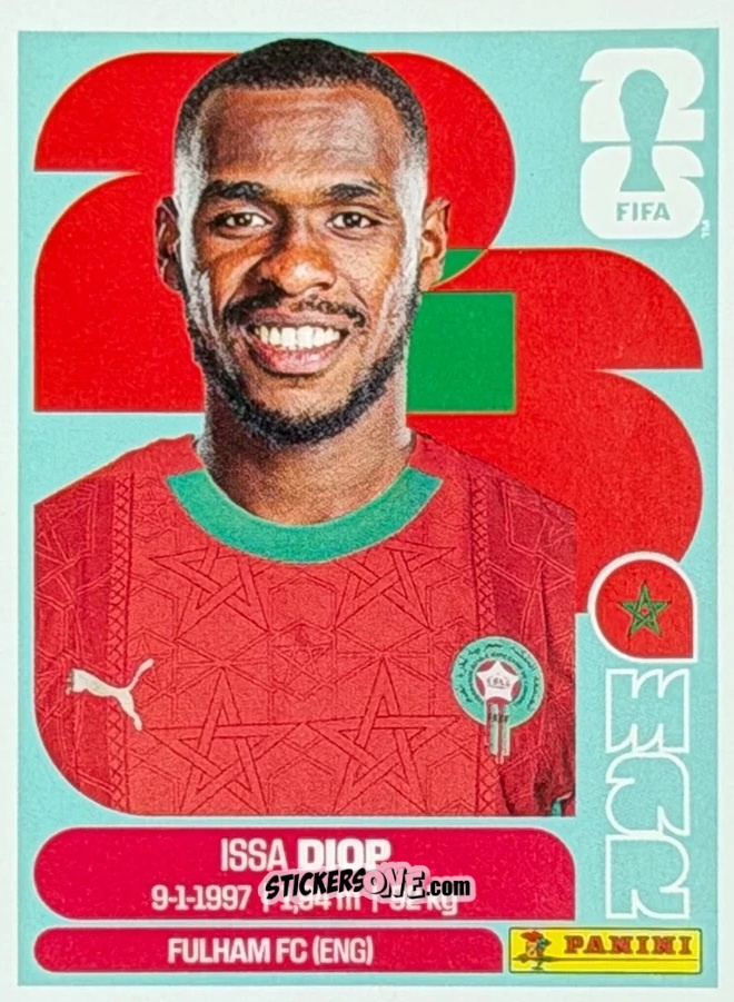 Sticker Issa Diop - Fifa World Cup 2026. Standard Edition n. MAR7U - Panini