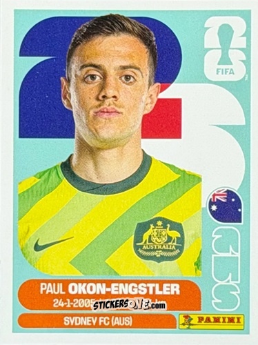 Cromo Paul Okon-Engstler - Fifa World Cup 2026. Standard Edition n. AUS16U - Panini