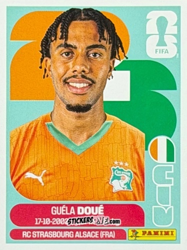 Figurina Guéla Doué - Fifa World Cup 2026. Standard Edition n. CIV7U - Panini