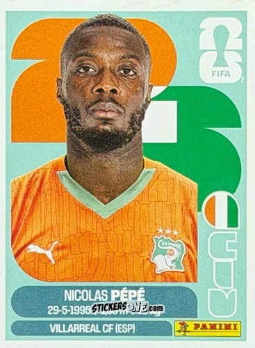 Sticker Nicolas Pepe - Fifa World Cup 2026. Standard Edition n. CIV14U - Panini