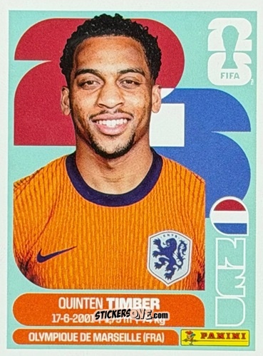 Cromo Quinten Timber - Fifa World Cup 2026. Standard Edition n. NED8U - Panini