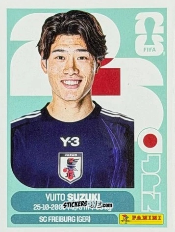 Cromo Yuito Suzuki - Fifa World Cup 2026. Standard Edition n. JPN17U - Panini