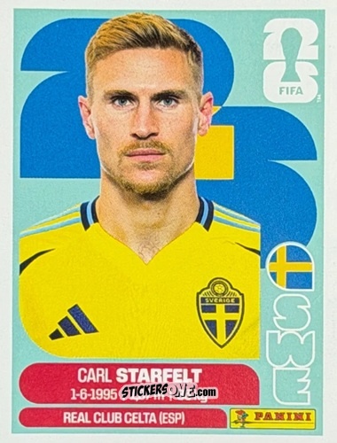Sticker Carl Starfelt - Fifa World Cup 2026. Standard Edition n. SWE5U - Panini